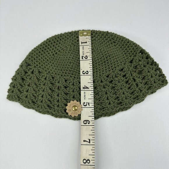 Handmade New Matilda Hobbii Rainbow 8/4 Indian Cotton Olive Knit Beanie - S/M - Picture 8 of 9